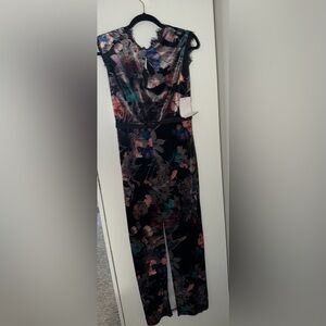 ASOS Black Maxi Dress with Multicolor Floral Print